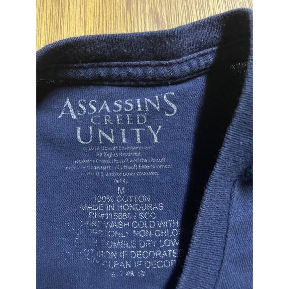 Assassin's Creed Unity Blue Graphic Video Game Tee 100% Cotton Medium WEAR - Picture 2 of 6
